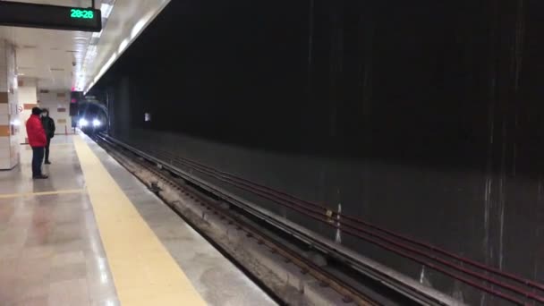 Dezembro 2020 Ancara Turquia Passageiro Ansioso Pelo Metrô Durante Quarentena — Vídeo de Stock