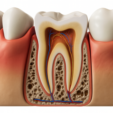 Bir dişin kesiti sağlıklı