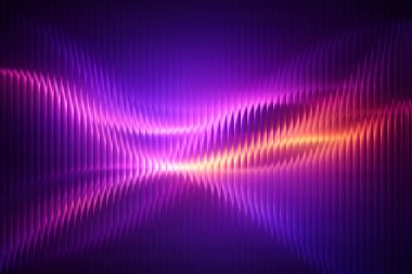 Mor ve pembe renkli soyut bir ses dalgası deseni, arka plan ve dijital sanat için ideal..