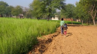 Yeşil çayır tarlalarında koşan çocuk eğlencesi. Mutlu aile çocuğu hayali konsepti.