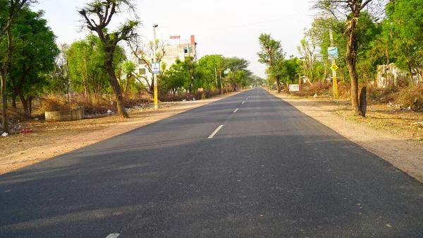 Blick Auf Eine Leere Staatsstraße Mai 2021 Indischen Rajasthan Wegen — Stockfoto