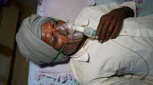 Травня 2021 Реенгус Сікар Індія Старий Індіанець Заражений Хворобою Ковід — стокове фото