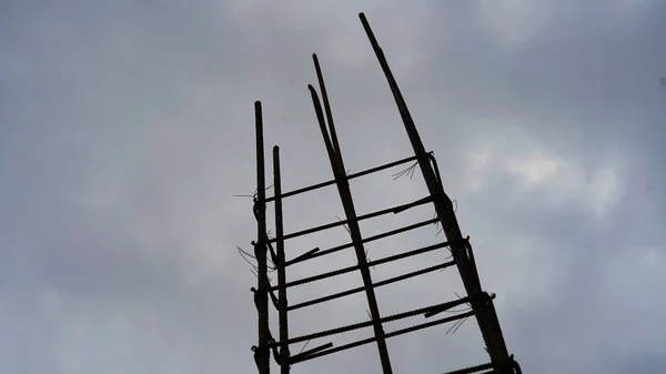 Reinforcing Frame Base Plate Warehouse Building Materials Building House Rust — Stock Photo, Image