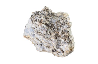 Kaba, desenli bir kaya oluşumunun temiz beyaz arka plana yakın plan görüntüsü.