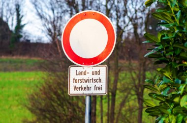 German traffic sign prohibiting entry for agricultural and forestry vehicles