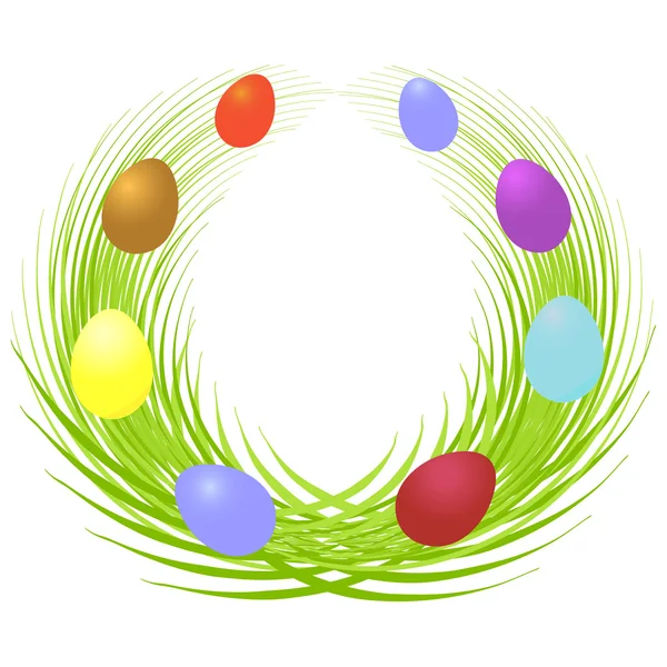 Tarjeta de Pascua con huevos — Vector de stock