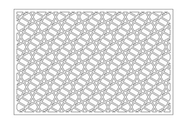 Dekoratif kartı kes. Hat, Arap, model. Lazer kesiği. Oran 2: 3. Vektör illüstrasyonu.