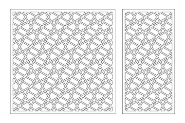 Dekoratif kartı kes. Hat, Arap, model. Lazer kesiği. Oran 1: 1, 1: 2. Vektör illüstrasyonu.