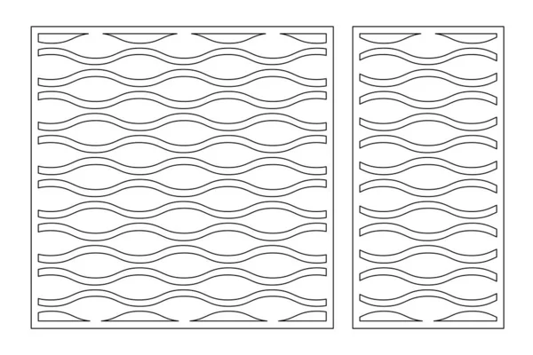 设置裁剪装饰卡片 线波模式 激光切割 比例1 矢量说明 — 图库矢量图片
