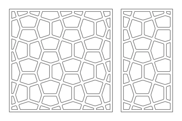 Set Decoratieve Kaart Voor Het Snijden Lijn Mozaïek Patroon Lasergesneden — Stockvector