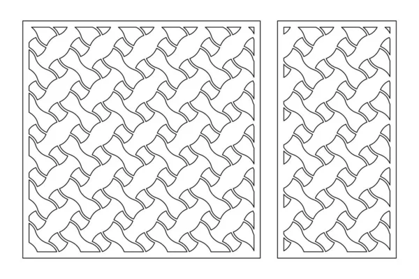 Set Tarjeta Decorativa Para Cortar Patrón Geométrico Lineal Tejido Celta — Vector de stock