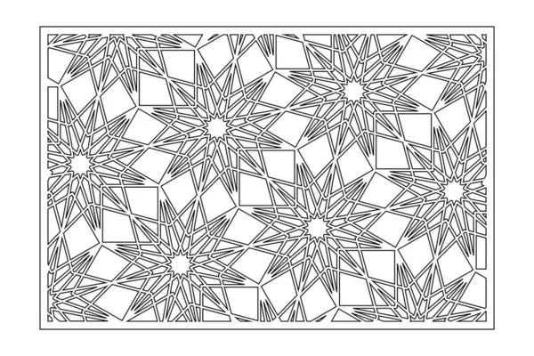 切断用の装飾カード 幾何学的な線形の花パターン レーザーカット 比率2 ベクターイラスト — ストックベクタ