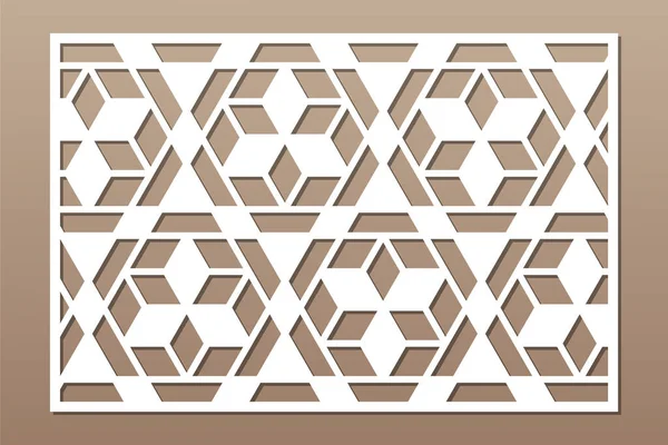 Διακοσμητική Κάρτα Κοπής Τριγωνικό Γραμμικό Ψηφιδωτό Μοτίβο Κοπή Λέιζερ Αναλογία — Διανυσματικό Αρχείο