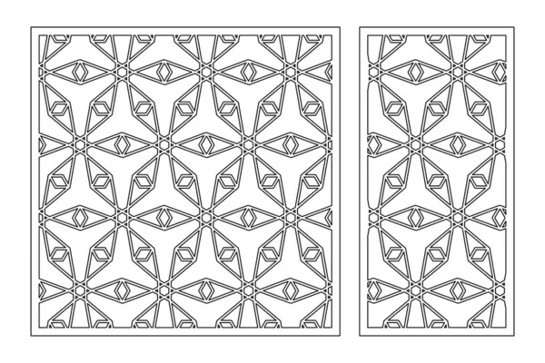 Set Decorative Card Cutting Geometric Linear Pattern Laser Cut Ratio — Stock Vector