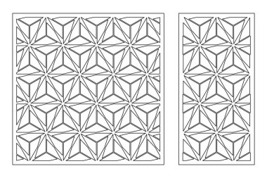Dekoratif kartı kes. Arap geometrik mozaik modeli. Lazer kesiği. Oran 1: 1, 1: 2. Vektör illüstrasyonu.