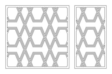 Dekoratif kartı kes. Kelt desenli geometrik mozaik desen. Lazer kesiği. Oran 1: 1, 1: 2. Vektör illüstrasyonu.