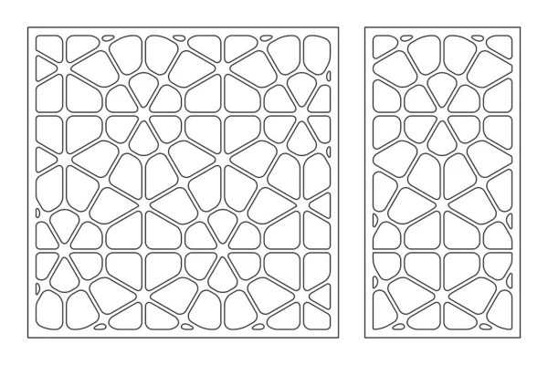 Set Tarjeta Decorativa Para Cortar Patrón Geométrico Lineal Del Mosaico — Vector de stock