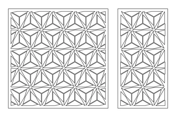 Set Tarjeta Decorativa Para Cortar Patrón Mosaico Geométrico Árabe Corte — Vector de stock