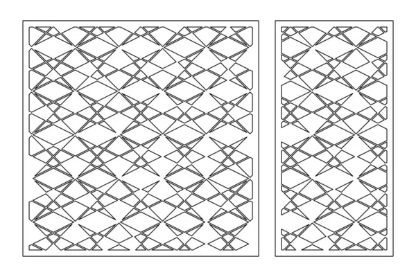Set Tarjeta Decorativa Para Cortar Líneas Patrón Geométrico Corte Por — Vector de stock