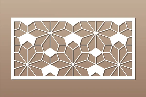 Tarjeta Decorativa Para Cortar Patrón Mosaico Lineal Árabe Corte Por — Archivo Imágenes Vectoriales