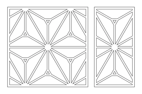 Set Tarjeta Decorativa Para Cortar Patrón Mosaico Geométrico Recurrente Corte — Vector de stock
