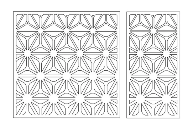 Set Tarjeta Decorativa Para Cortar Patrón Mosaico Geométrico Recurrente Corte — Vector de stock