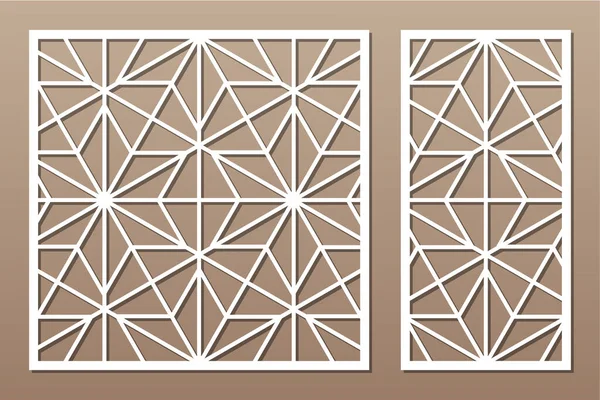 Set Carte Décorative Pour Coupe Modèle Mosaïque Géométrique Linéaire Récurrent — Image vectorielle