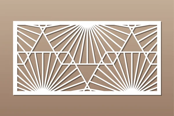 Cartão Decorativo Para Cortar Padrão Mosaico Geométrico Linear Recorrente Corte — Vetor de Stock
