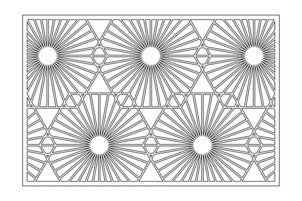 Scheda Decorativa Taglio Modello Mosaico Geometrico Lineare Ricorrente Taglio Laser — Vettoriale Stock