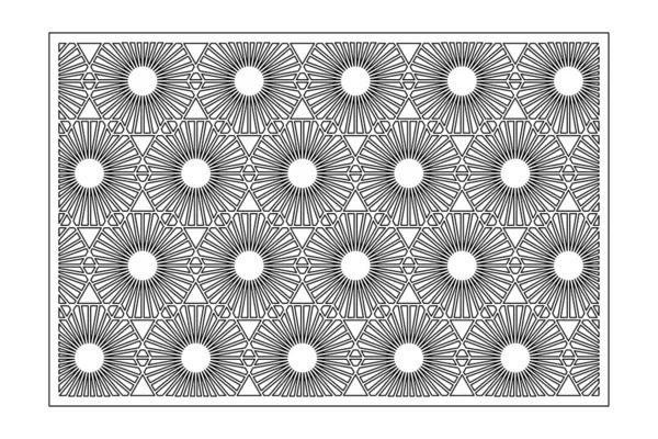 Decorative Card Cutting Recurring Linear Geometric Mosaic Pattern Laser Cut — Stock Vector