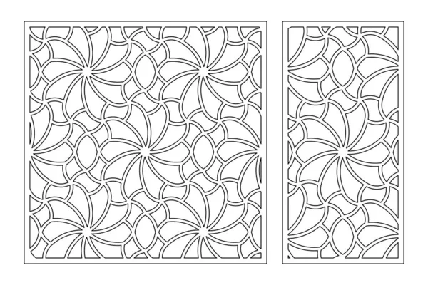 Set Tarjeta Decorativa Para Cortar Patrón Mosaico Árabe Artístico Recurrente — Vector de stock