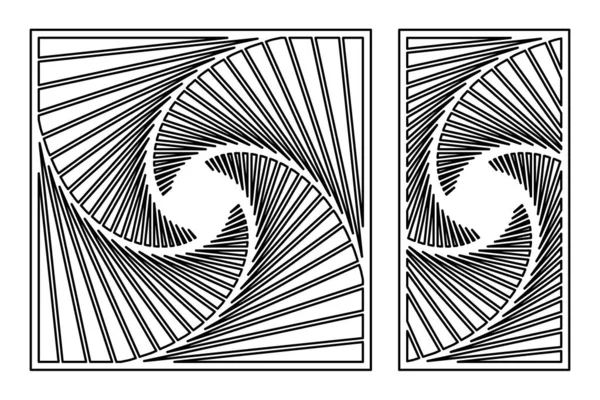 Set Dekorative Karte Zum Schneiden Wiederkehrende Künstlerische Linienkunst Mosaik Muster — Stockvektor