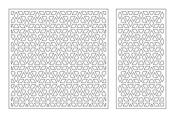 Dekoratif kartı kes. Tekrarlanan Artistik Arap mozaik modeli. Lazer kesiği. Oran 1: 1, 1: 2. Vektör illüstrasyonu.