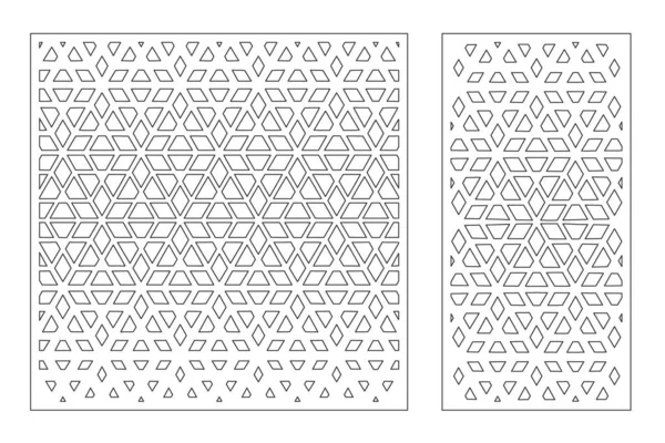 Set Decoratieve Kaart Voor Het Snijden Terugkerende Artistieke Arabische Mozaïek — Stockvector