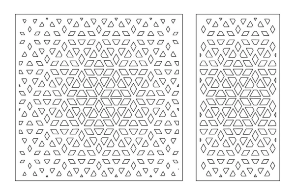 Dekoratif kartı kes. Tekrarlanan Artistik Arap mozaik modeli. Lazer kesiği. Oran 1: 1, 1: 2. Vektör illüstrasyonu.