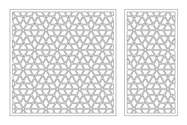Set Decorative Card Cutting Recurring Artistic Arab Mosaic Pattern Laser — Stock Vector