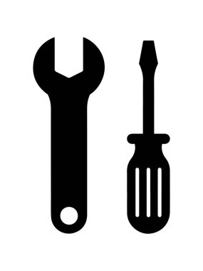 İngiliz anahtarı ve tornavida vektör sanatı araçlardır