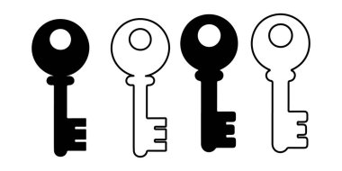 Siyah beyaz dört anahtarlık vektör sanatı