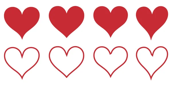 Aşk konsepti için kırmızı kalplerin vektör sanatı