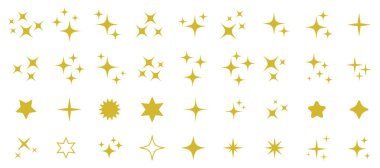 Yıldız simgeleri. Parlayan yıldızlar. Parıltı, parıltı. Noel vektör sembolleri izole edilmiş. Geçmişe dönük parlak simgeler koleksiyonu. vektör içinde yıldız simgelerinin toplanması, parlayan simge