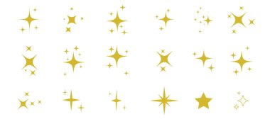 Yıldız simgeleri. Parlayan yıldızlar. Parıltı, parıltı. Noel vektör sembolleri izole edilmiş. Geçmişe dönük parlak simgeler koleksiyonu. vektör içinde yıldız simgelerinin toplanması, parlayan simge