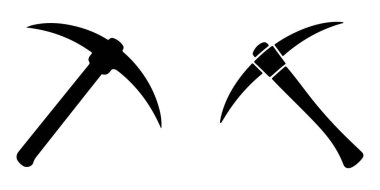 Kazma silueti siyah beyaz simge vektörü