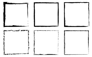 Kare fırça darbesi çerçeve vektör çizim elementi