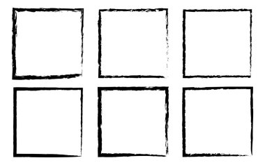 Kare fırça darbesi çerçeve vektör çizim elementi