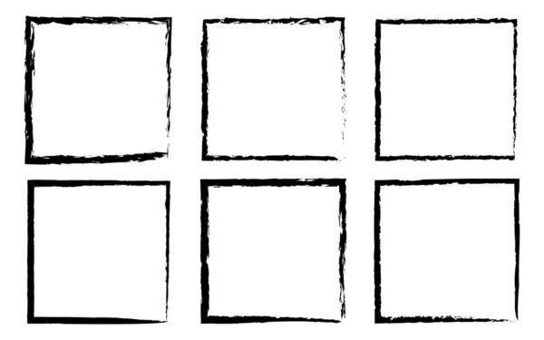 Square brushstroke frame vector illustration design element