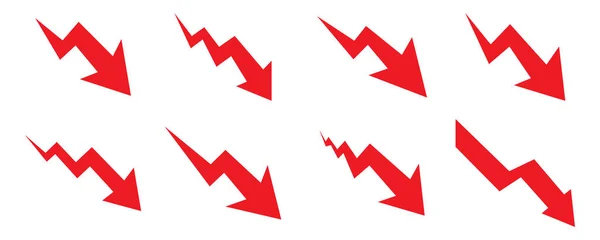 Aşağı doğru ok simgesi beyaz arkaplan üzerinde vektör çizimi