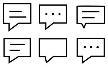 İleti çizgisi simgesi beyaz arkaplanda izole edilmiş vektör. kabarcık konuşma, diyalog, iletişim, konuşma balonu, konuşma satırı simgesi ayarlandı