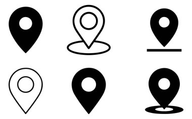 konum sembolü vektörü. işaretleyici, işaretleyici, navigasyon, gps, beyaz arkaplan üzerinde işaret simgesi belirleme vektör çizimi