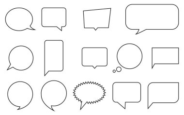 Konuşma balonu, konuşma balonu, sohbet balonu çizgisi beyaz arkaplan üzerindeki sanat vektör ikonu resimlemesi