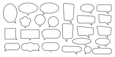 Konuşma balonu, konuşma balonu, sohbet balonu çizgisi beyaz arkaplan üzerindeki sanat vektör ikonu resimlemesi